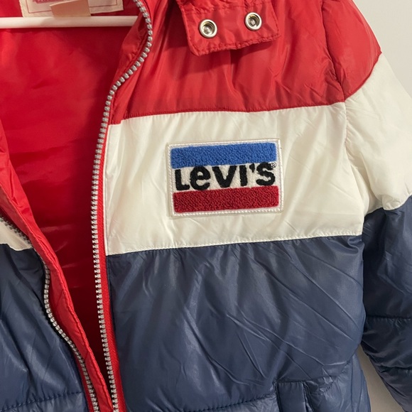 Levi's Red White Blue Boys Large Puffer Jacket - Picture 2 of 15